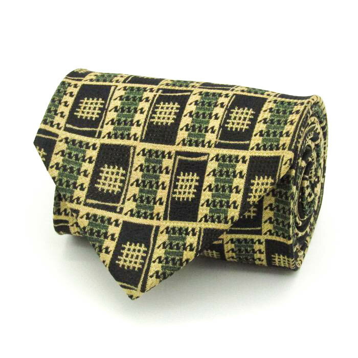 ボーギャルソンデカルヴェン ブランド ネクタイ シルク チェック柄 格子柄 メンズ ネイビー Beau garcon de carven 【中古】