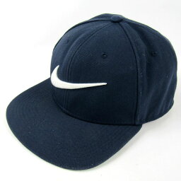 【4/20 11:00から 50%OFFクーポン】ナイキ キャップ ロゴ スナップバック ブランド 帽子 メンズ ネイビー NIKE 【中古】