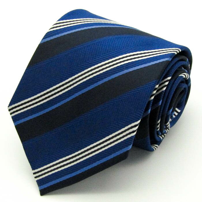 シンプルフレーズクラバット ブランド ネクタイ ストライプ柄 メンズ ネイビー SIMPLE PHRASE CRAVAT 【中古】