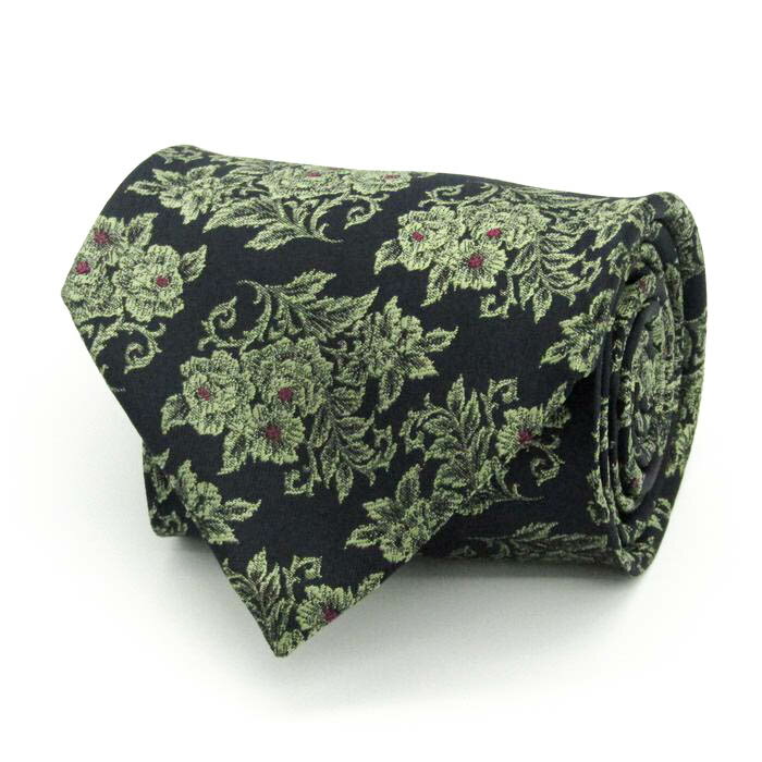ギラロッシュ ブランド ネクタイ シルク ボタニカル柄 総柄 メンズ ネイビー Guy Laroche 【中古】