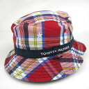 トミーヒルフィガー ハット リバーシブル チェック柄 ブランド 帽子 キッズ 男の子用 ネイビー TOMMY HILFIGER 【中古】