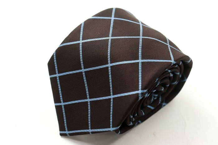 シンプルフレーズクラバット ブランドネクタイ チェック柄 格子柄 メンズ ブラウン SIMPLE PHRASE CRAVAT 【中古】