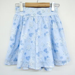 【4/20 11:00から 50%OFFクーポン】ポンポネット フレアスカート 花柄 ボトムス キッズ 女の子用 M(150)サイズ ブルー pom ponette 【中古】