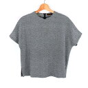 【4/20 11:00から 50 OFFクーポン】詩仙堂 Tシャツ カットソー 半袖 ちりめん トップス M相当 日本製 黒 レディース フリーサイズ ブラック SHISENDO 【中古】