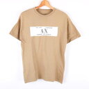 【全品39%OFFクーポン 5/14 10:59 まで】アルマーニエクスチェンジ Tシャツ 半袖 ロゴ コットン100％ トップス メンズ XSサイズ カーキ ARMANI EXCHANGE 【中古】