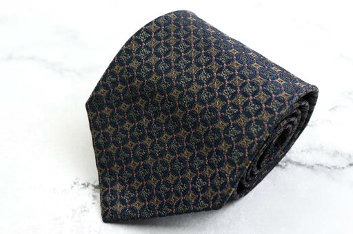銀座田屋 ブランドネクタイ ドット 幾何学模様 シルク メンズ カーキ GINZA TAYA 【中古】 銀座田屋 ブランドネクタイ ドット 幾何学模様 シルク メンズ カーキ GINZA TAYA 【中古】