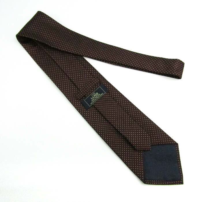 クラブラメール ブランドネクタイ ドット 総柄 メンズ ブラウン CLUB LAMER 【中古】