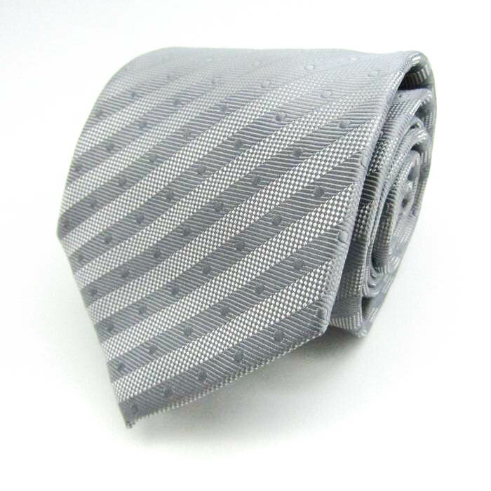 シンプルフレーズクラバット ブランドネクタイ ストライプ柄 ドット チェック柄 メンズ ライトグレー SIMPLE PHRASE CRAVAT 【中古】
