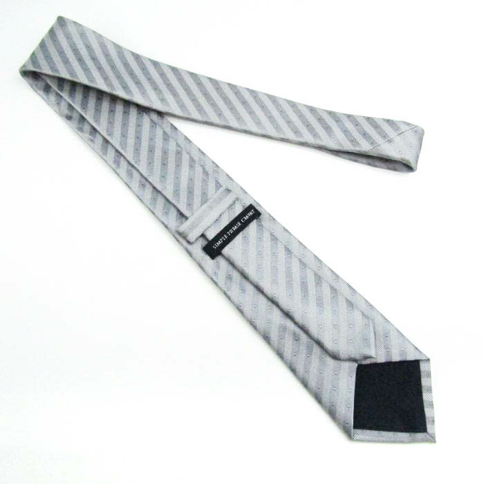 シンプルフレーズクラバット ブランドネクタイ ストライプ柄 ドット チェック柄 メンズ ライトグレー SIMPLE PHRASE CRAVAT 【中古】