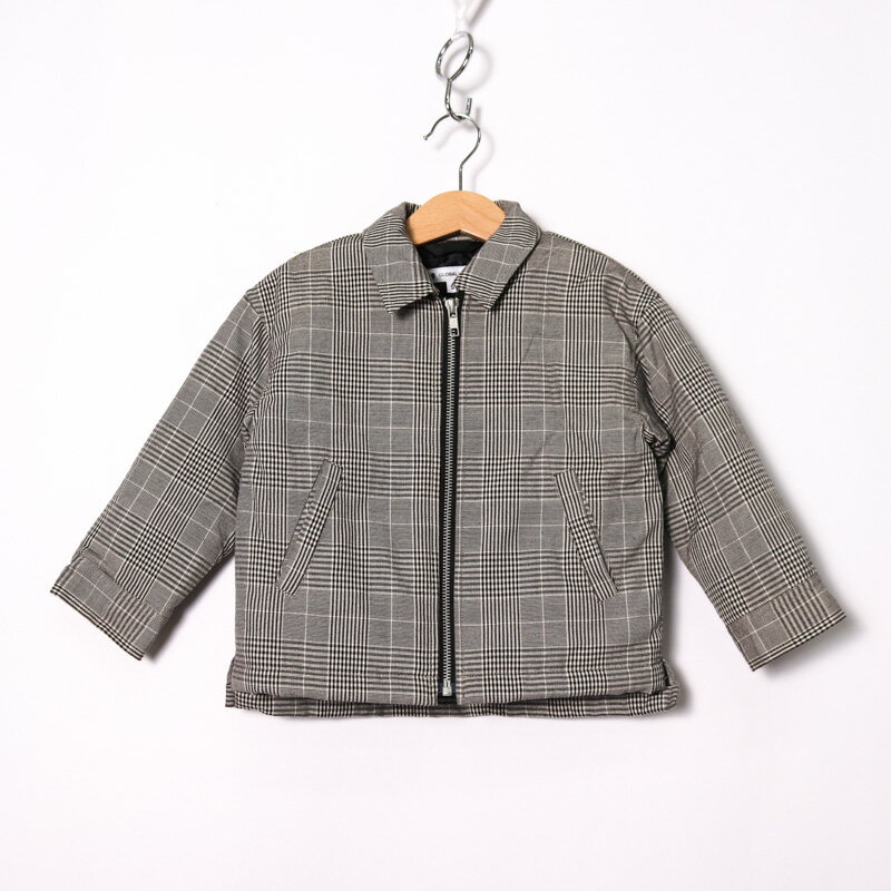 グローバルワーク スイングトップ ジャンパー チェック柄 アウター キッズ 男の子用 Sサイズ グレー GLOBAL WORK 【中古】