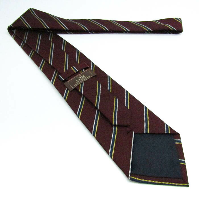クラブラメール ブランド ネクタイ ストライプ柄 マルチカラー メンズ ブラウン CLUB LAMER 【中古】