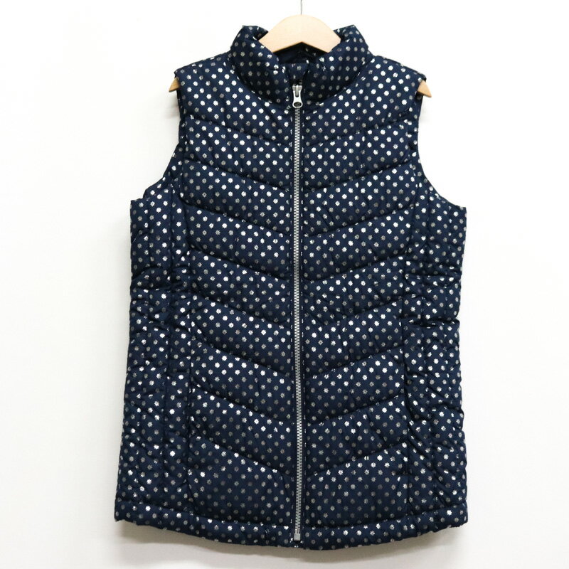 ギャップ ダウンベスト 中綿入り アウター キッズ 女の子用 150サイズ ネイビー GAP 【中古】