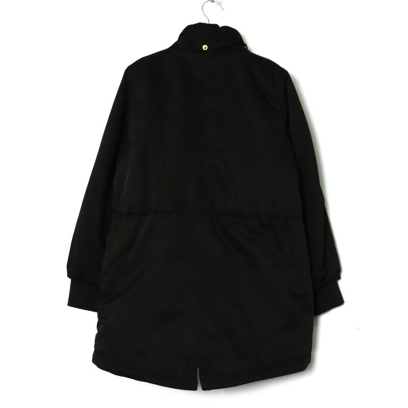 エイチアンドエム ミリタリーコート 裏ボア アウター キッズ 女の子用 140サイズ ブラック H&M 【中古】