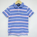 【決算SALE50%OFFクーポン】ポロ・ラルフローレン 半袖ポロシャツ ボーダー柄 キッズ 男の子用 110サイズ ブルー POLO RALPH LAUREN 【中古】