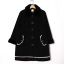 【4/20 11:00から 50%OFFクーポン】アクシーズファム ロングコート レース アウター キッズ 女の子用 120サイズ ブラック axes femme 【中古】