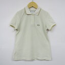 ラコステ 半袖ポロシャツ ワンポイントロゴ ラメ キッズ 女の子用 8サイズ ベージュ LACOSTE 【中古】