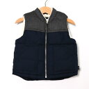 ギャップ ボアベスト 中綿入り アウター ベビー 男の子用 90サイズ ネイビー×グレー GAP 【中古】