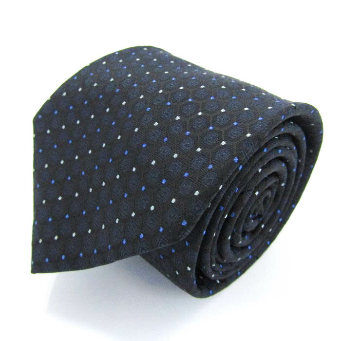 シンプルフレーズクラバット ブランド ネクタイ シルク ドット柄 メンズ ブラック SIMPLE PHRASE CRAVAT 【中古】