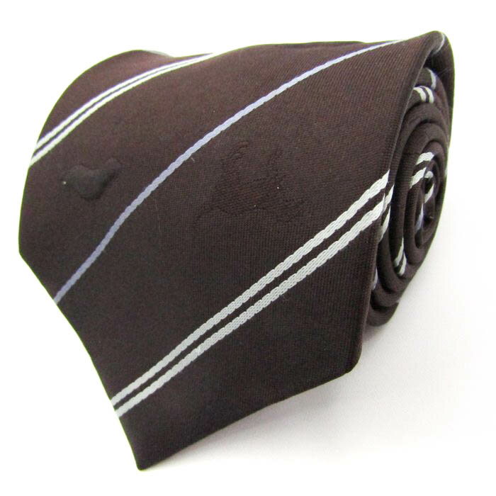 メンズクラブ ブランド ネクタイ シルク ストライプ柄 メンズ ブラック MEN'S CLUB 【中古】