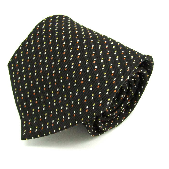 レノマ ブランドネクタイ パネル柄 グラデーション シルク 日本製 メンズ ブラック renoma 【中古】