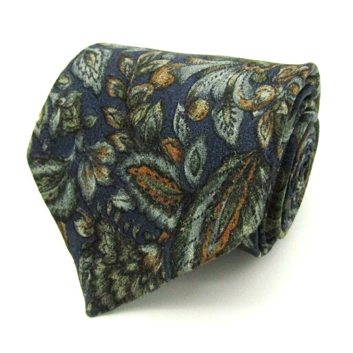 ダンヒル ブランドネクタイ 総柄 花柄 リーフ柄 シルク イタリア製 メンズ ネイビー Dunhill 【中古】 ダンヒル ブランドネクタイ 総柄 花柄 リーフ柄 シルク イタリア製 メンズ ネイビー Dunhill 【中古】