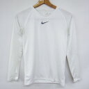 ナイキ 長袖Tシャツ ドライフィット スポーツウエア キッズ 男の子用 Lサイズ ホワイト NIKE 【中古】