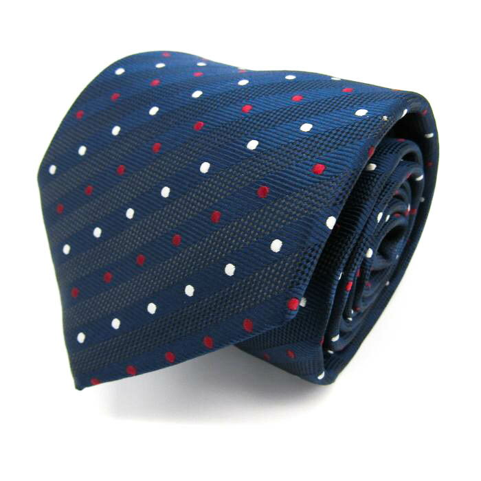 シンプルフレーズクラバット ブランド ネクタイ ストライプ柄 ドット柄 メンズ ネイビー SIMPLE PHRASE CRAVAT 【中古】