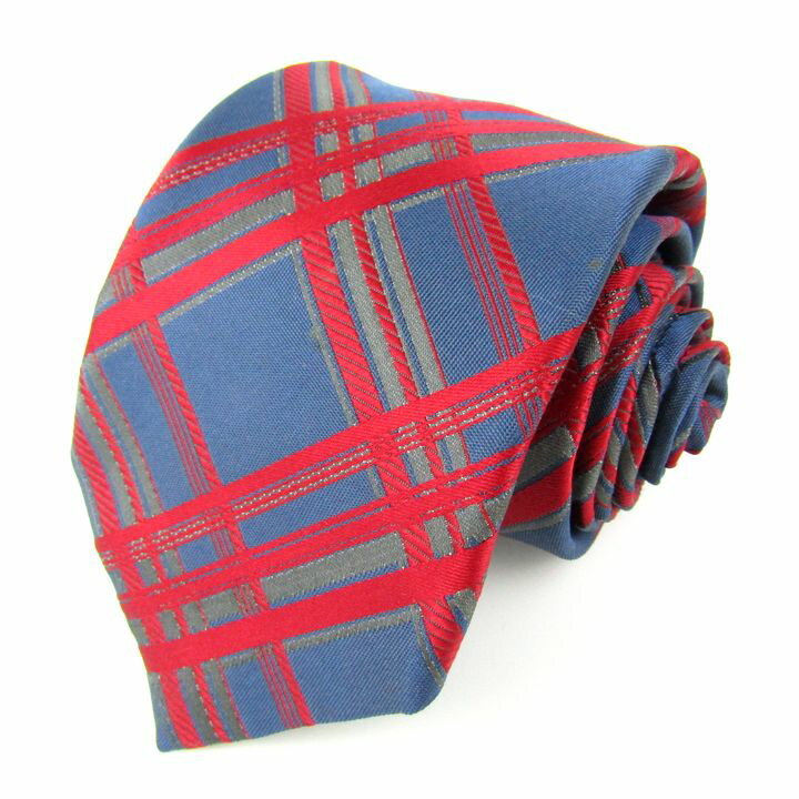 ダックス ブランドネクタイ チェック柄 シルク 日本製 メンズ ネイビー DAKS 【中古】