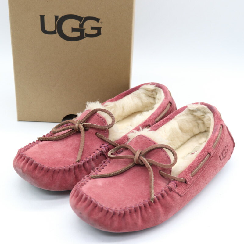 アグ モカシン ダコタ 5612 ボア 防寒 ムートン シューズ 靴 レディース 22サイズ ピンク UGG 【中古】
