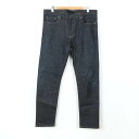 【4/20 11:00から 50 OFFクーポン】ユニクロ デニムパンツ ストレート シンプル ジーンズ UNIQLO JEANS メンズ 36(91.5cm)サイズ ネイビー UNIQLO 【中古】