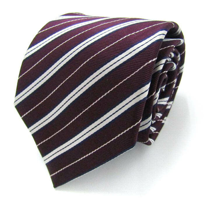 シンプルフレーズクラバット ブランド ネクタイ ストライプ柄 メンズ パープル SIMPLE PHRASE CRAVAT 【中古】