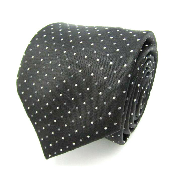 シンプルフレーズクラバット ブランドネクタイ ドット柄 メンズ ブラック SIMPLE PHRASE CRAVAT 【中古】