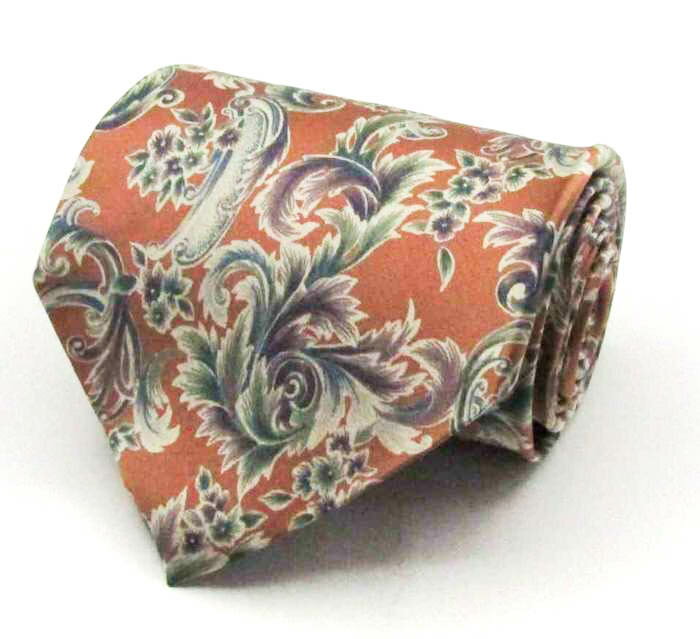 ザタイ ブランドネクタイ ボタニカル柄 シルク 日本製 メンズ オレンジ THE TIE 【中古】