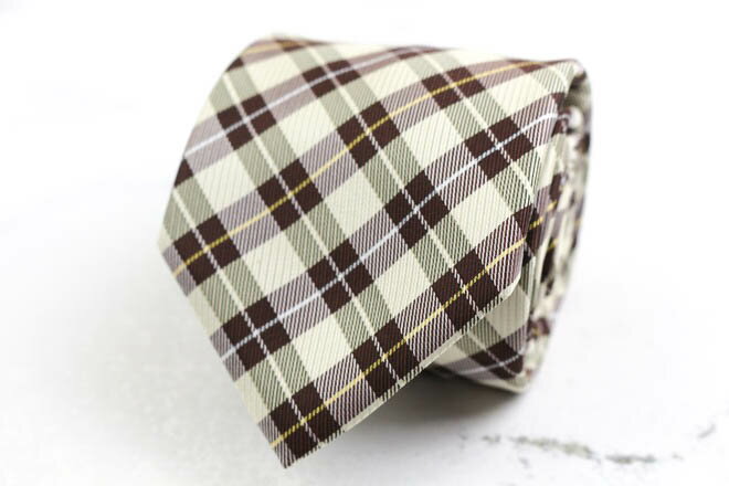 ブリックハウス ブランド ネクタイ チェック柄 格子柄 メンズ ブラウン BRICK HOUSE 【中古】