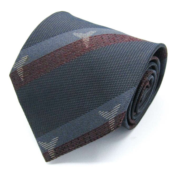 ダーバン ブランド ネクタイ シルク ストライプ柄 メンズ ネイビー Durban 【中古】