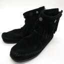 ミネトンカ ショートブーツ ハイトップバッグジップ 299 ブランド 靴 シューズ 黒 レディース 7サイズ ブラック Minnetonka 【中古】