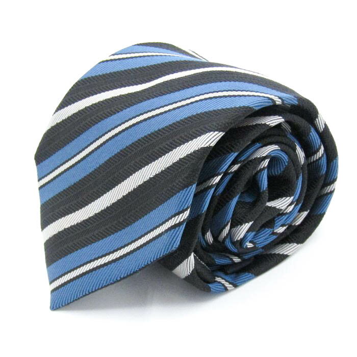 シンプルフレーズクラバット ブランド ネクタイ ストライプ柄 PO メンズ ダークグレー SIMPLE PHRASE CRAVAT 【中古】