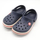 クロックス サンダル スリッポン クロッグ ブランド キッズ女の子用 靴 シューズ キッズ 男の子用 C10サイズ ネイビー crocs 【中古】