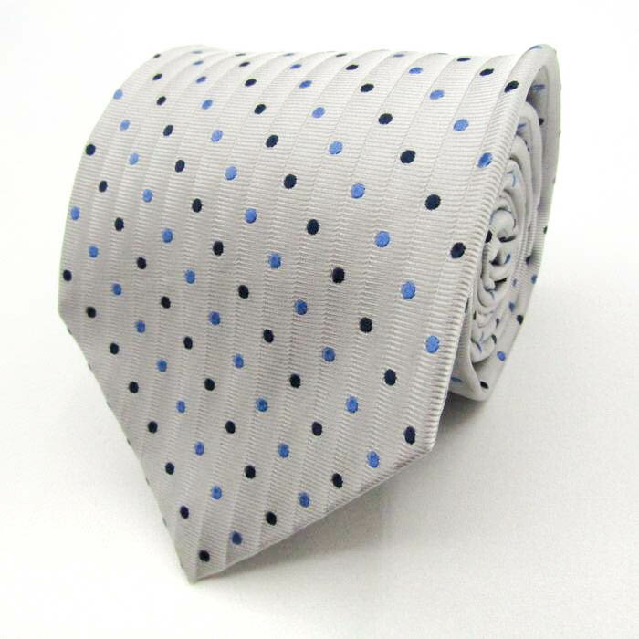 シンプルフレーズクラバット ブランド ネクタイ 総柄 ドット柄 シルク 中国製 PO メンズ グレー SIMPLE PHRASE CRAVAT 【中古】