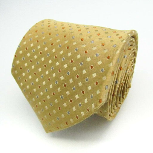 ザタイ ブランド ネクタイ ドット スクエア柄 シルク 日本製 PO メンズ ベージュ THE TIE 【中古】 ザタイ ブランド ネクタイ ドット スクエア柄 シルク 日本製 PO メンズ ベージュ THE TIE 【中古】