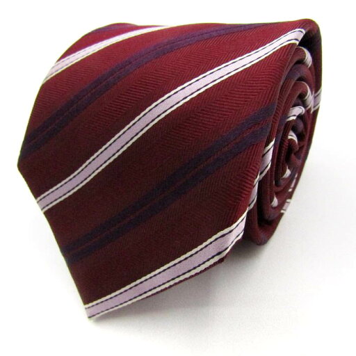 シンプルフレーズクラバット ブランド ネクタイ 総柄 ストライプ シルク混 PO メンズ ワインレッド SIMPLE PHRASE CRAVAT 【中古】 シンプルフレーズクラバット ブランド ネクタイ 総柄 ストライプ シルク混 PO メンズ ワインレッド SIMPLE PHRASE CRAVAT 【中古】