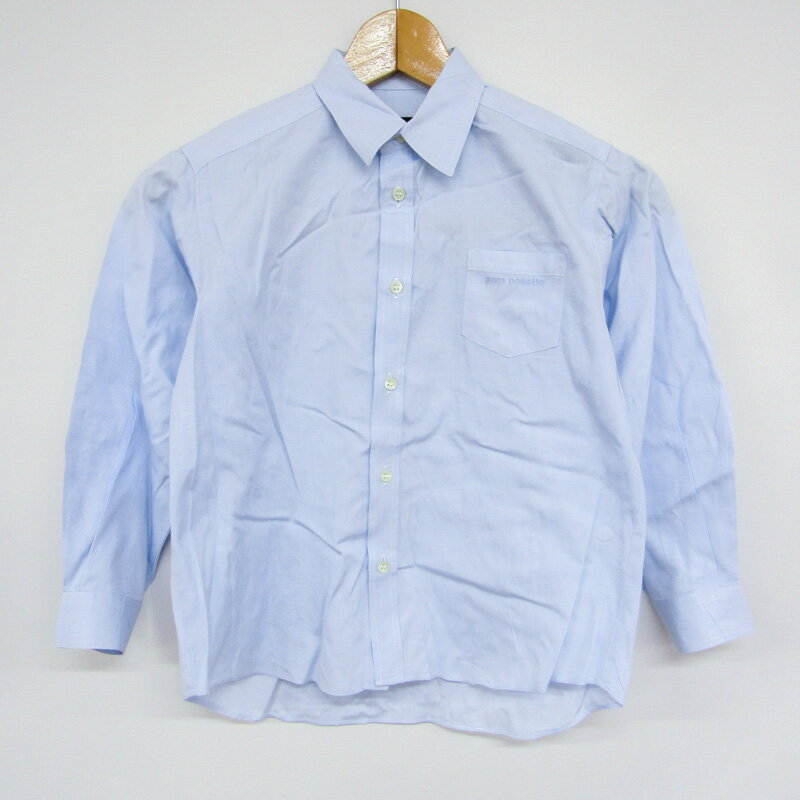 ポンポネット 長袖シャツ トップス 胸ポケット フォーマル 日本製 キッズ 男の子用 130サイズ ブルー pom ponette 【中古】