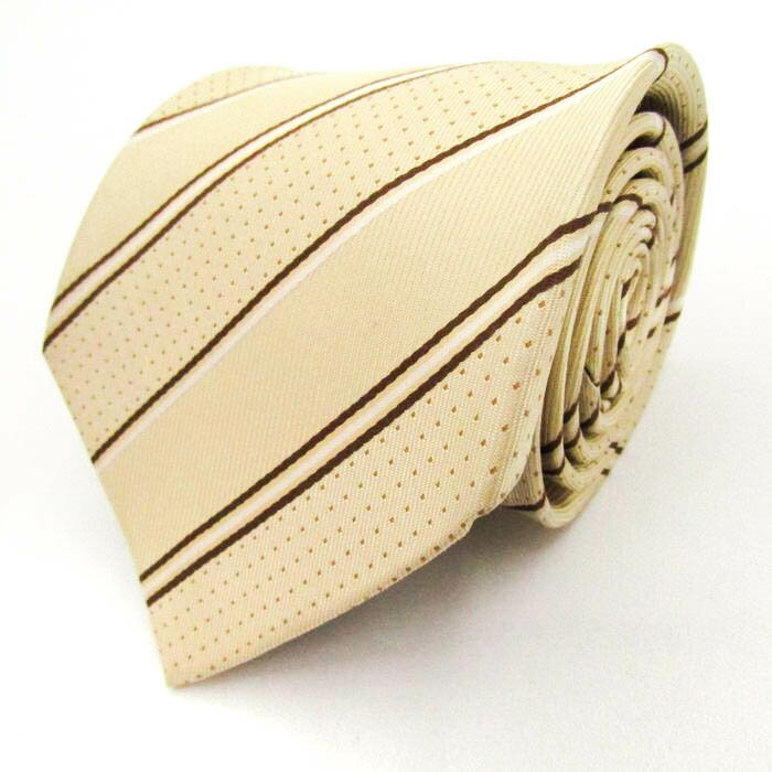 レノマ ブランド ネクタイ ストライプ柄 ドット シルク 日本製 PO メンズ ベージュ renoma 【中古】