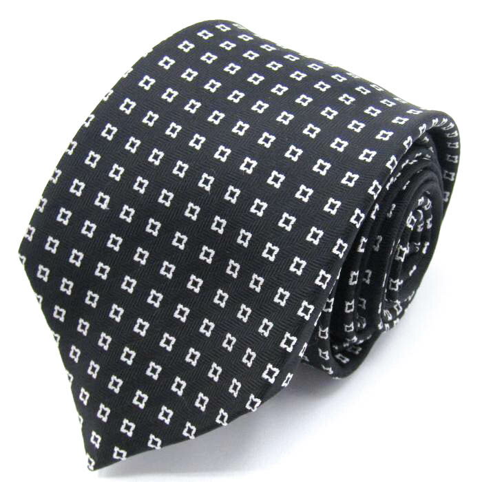 モダリトルノ ブランド ネクタイ 小紋柄 格子柄 シルク PO メンズ ブラック MODA RITORNO 【中古】