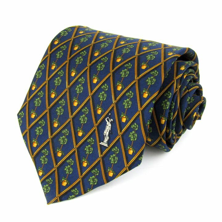 ダンヒル ネクタイ チェック柄 シルク ブランド メンズ ネイビー Dunhill 【中古】