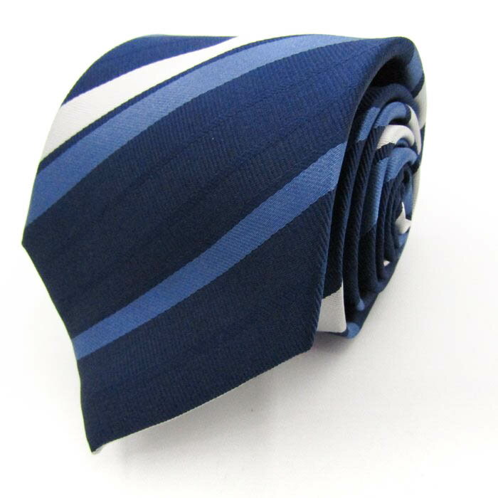 シンプルフレーズクラバット ブランド ネクタイ ストライプ柄 PO メンズ ネイビー SIMPLE PHRASE CRAVAT 【中古】