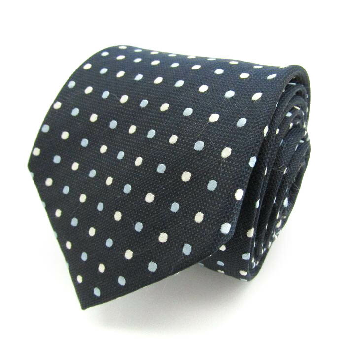 シンプルフレーズクラバット ブランド ネクタイ ドット柄 シルク混 PO メンズ ネイビー SIMPLE PHRASE CRAVAT 【中古】