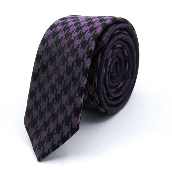 ブリックハウス ブランド ネクタイ チェック柄 千鳥格子 シルク PO メンズ パープル BRICK HOUSE 【中古】