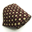 レノマ ブランド ネクタイ 花柄 シルク イタリア製 PO メンズ ブラウン renoma 【中古】