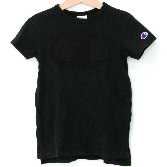 チャンピオン 半袖Tシャツ トップス 無地 ワンポイントロゴ コットンT ベビー 男の子用 90サイズ ブラック Champion 【中古】
